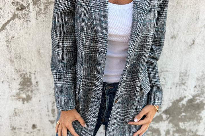 Amelia - Casual rutete blazer med revers